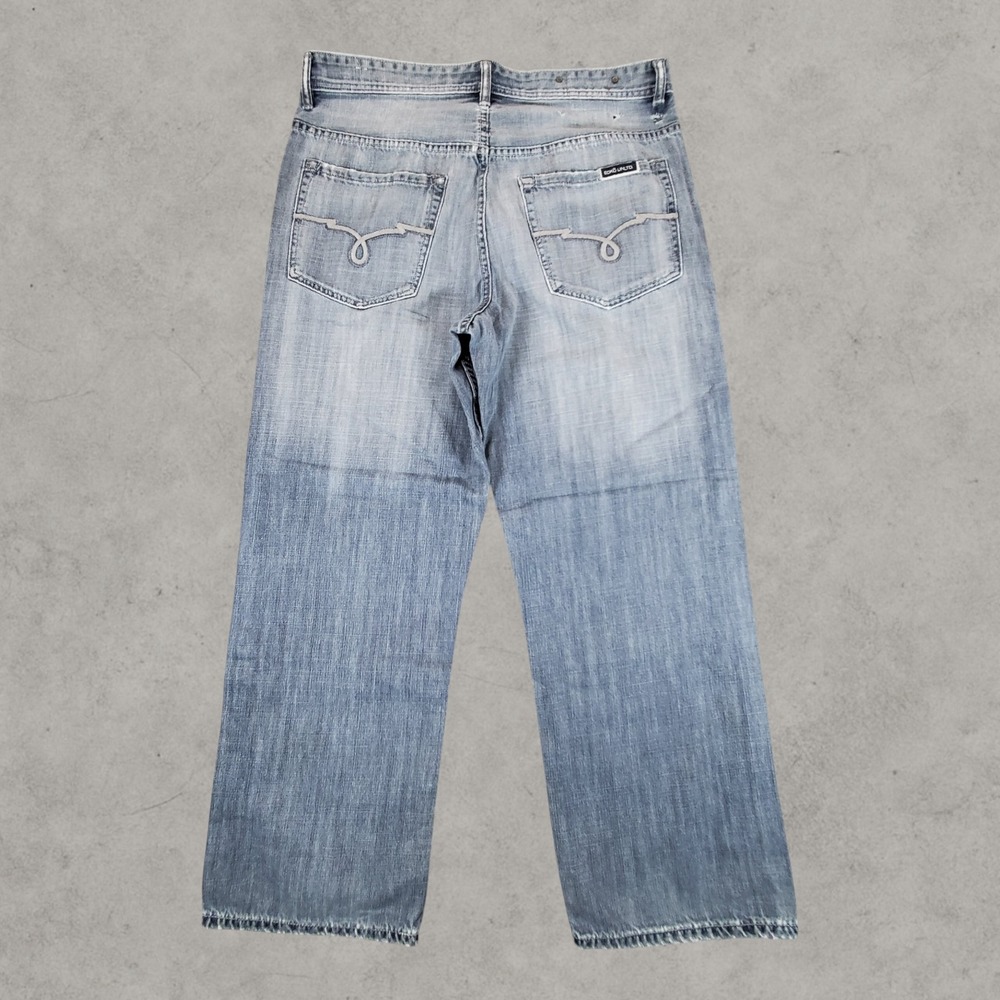Ecko Untld Jeans Mens 36x232 Blue Baggy Wide Leg Y2K Vintage Streetwear Skater - Picture 10 of 10